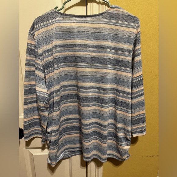 Alfred Dunner Women’s Plus Size A Fresh Start Striped 3/4 Sleeve Top Sz 2X - Picture 7 of 10
